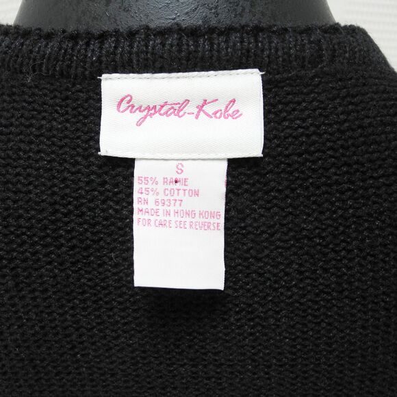 Vintage Christmas Cardigan Sweater Womens Small Crystal Kobe Snowman Metal Clasp - Picture 6 of 6